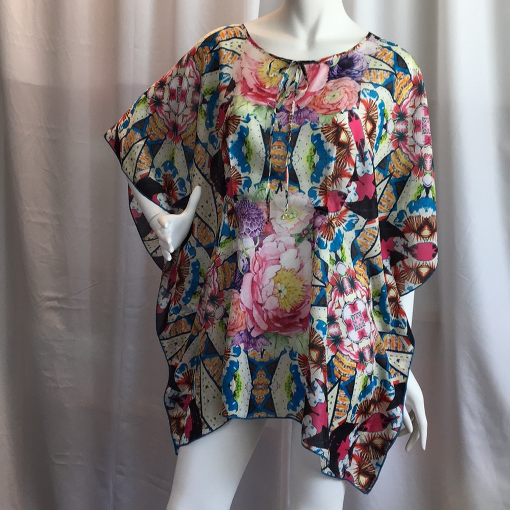Johnny Was 100% Silk XL Top NWT